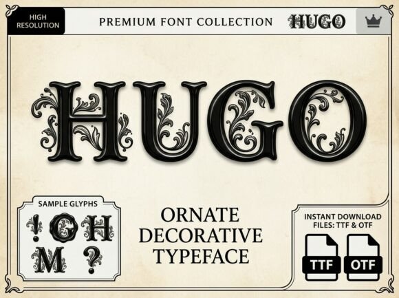 Hugo: The Ornate Typeface for Grand Designs