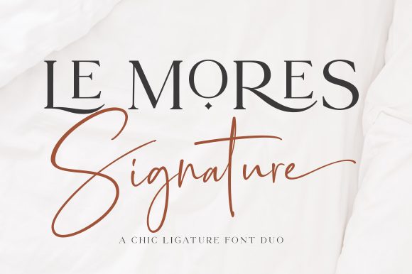 Le Mores Signature: Elegant Duo Font for Luxury Designs