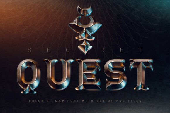 Secret Quest: A Bold Bronze 3D Font for Fantasy Design