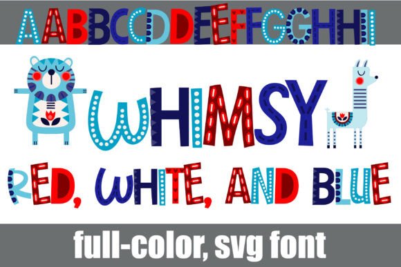 Whimsy Red, White, and Blue: Folk Art Font for Storybook Designs